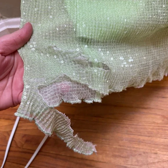 Rosetta GettyGreen Sequin Slip Gown size small